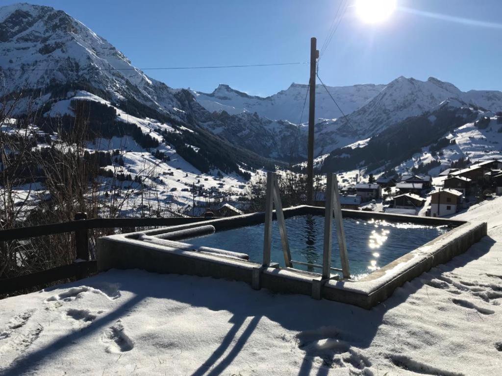 Chalet Sonnenheim, Wohnung Mit Panoramafenster Adelboden Exterior foto
